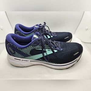 Brooks Ghost 14 Shoes Women's 10.5B Blue Green Running Athletic Gym Low Sneakers